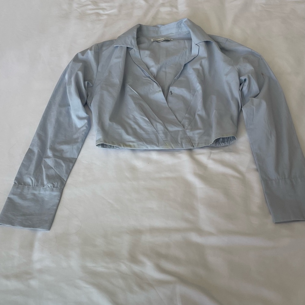Women's Light Blue Cropped Top